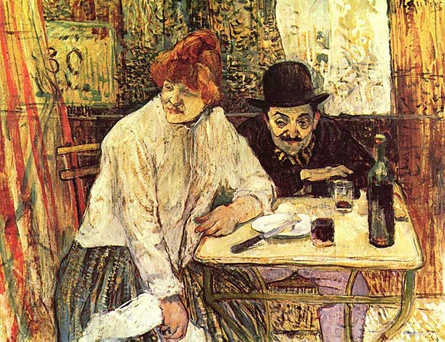 Henri de Toulouse-Lautrec-At the Café La Mie